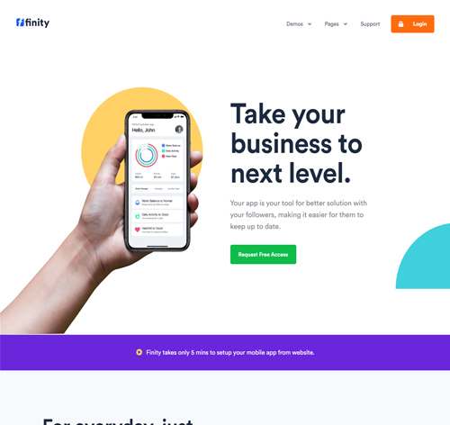 Finity - Landing Page Template for SaaS, Startup & Agency