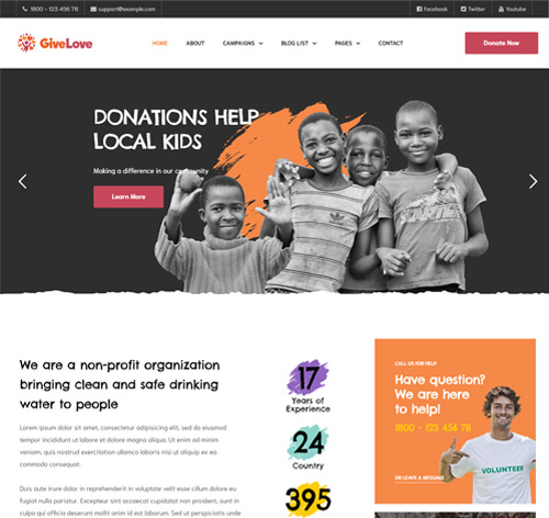 Givelove | Charity & Crowdfunding WordPress Theme