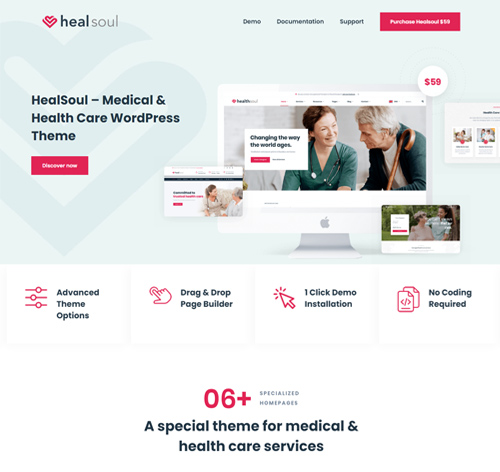 Healsoul - Medical Care, Home Healthcare Service WP Theme