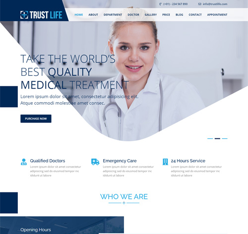 Trustlife - One Page Joomla Medical Template