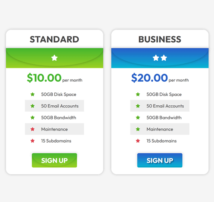 Pricing Table Style 216
