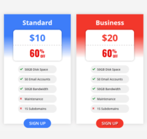 Pricing Table Style 218
