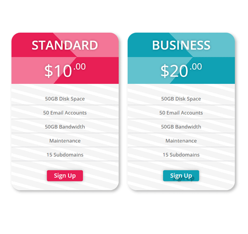 Pricing Table Style 282