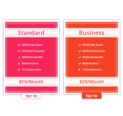 Pricing Table Style 288