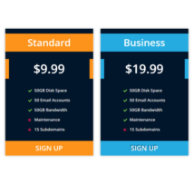 Pricing Table Style 289