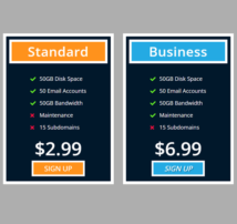 Pricing Table Style 293