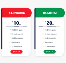 Pricing Table Style 294