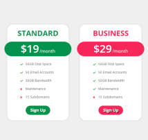 Pricing Table Style 300
